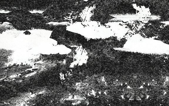抽象黑白顆粒山水