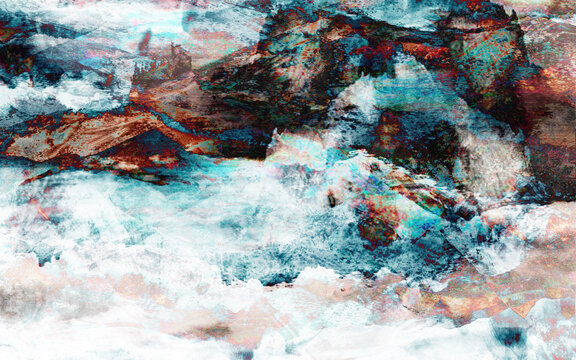 高清抽象意境彩色山水