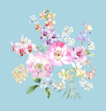 手繪靚麗小花