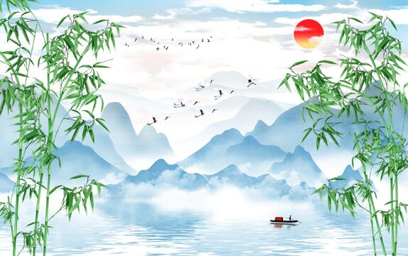 竹林山水畫