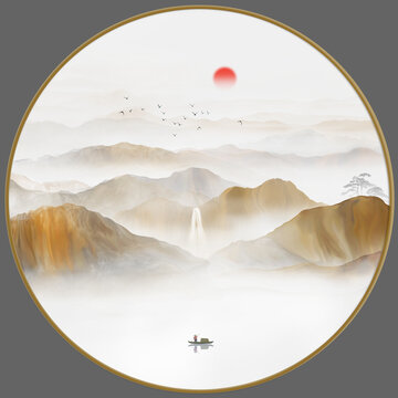 圓形山水畫