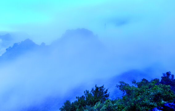 晨雾山景