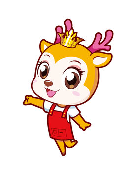 卡通可愛鹿小妹招待