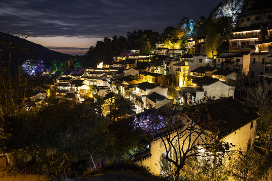 篁岭古村夜景