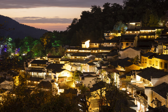 篁岭古村夜景