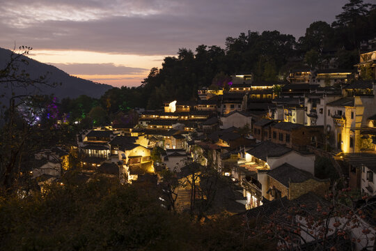 篁岭古村夜景