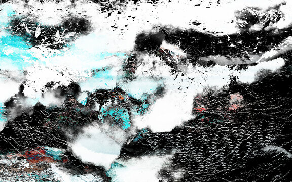 黑白抽象大氣山水