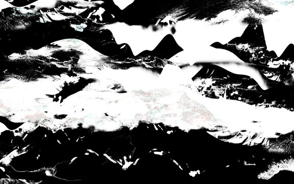 高清黑白抽象意境山水