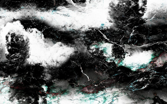 黑白抽象大氣山水