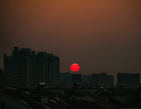 日落的城市风景