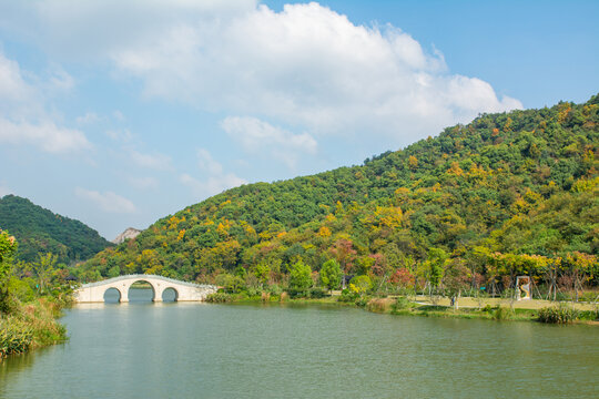 杭州铜鉴湖公园秋景