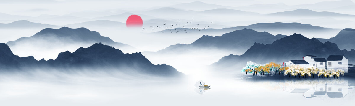 水墨山水畫(huà)