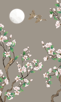 玉蘭花鳥