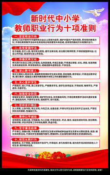 中小學(xué)教師職業(yè)行為十項準則
