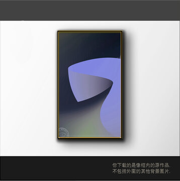 渐变色块立体三维抽象画