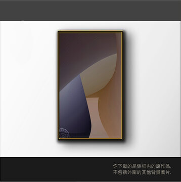 渐变色块立体三维抽象画