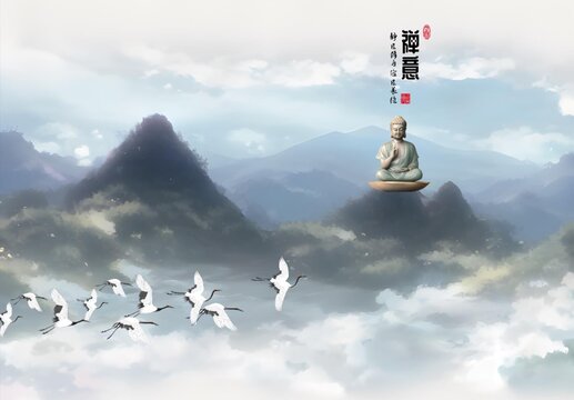 淡雅山禪意風(fēng)