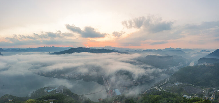 红水河大化岩滩晨