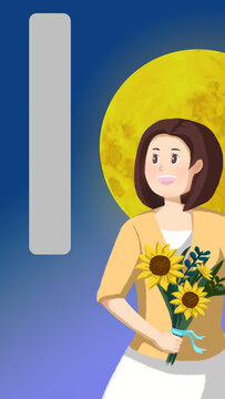 教師女生月亮海報(bào)