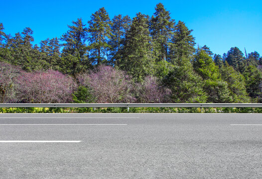 户外的风景和干净的沥青道路