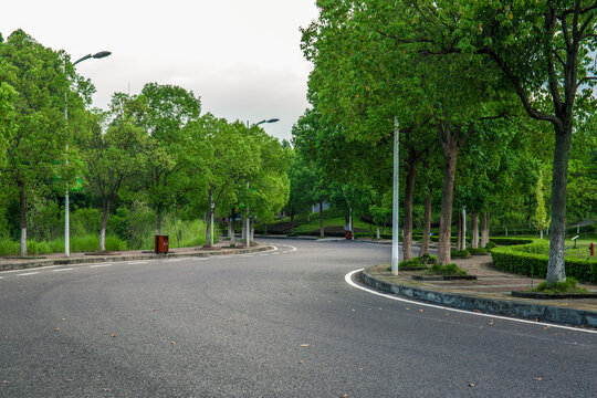 城市郊区干净的沥青道路