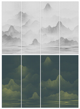 激光鏤空山水