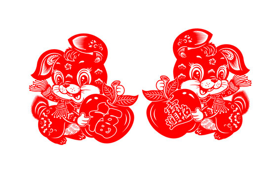 兔年窗花剪紙