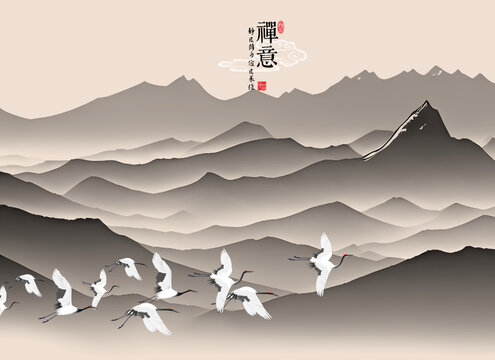 禪意山水淡雅中式