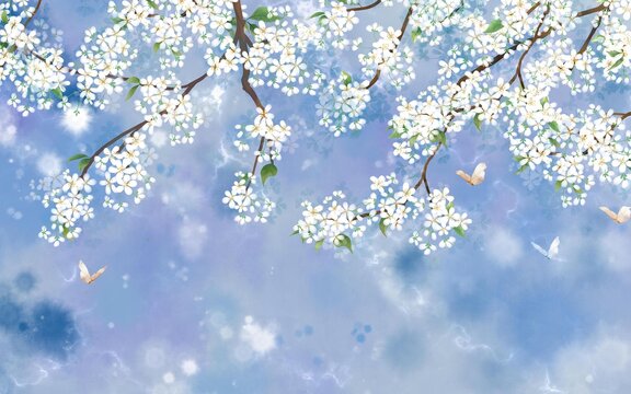 梨花背景墻