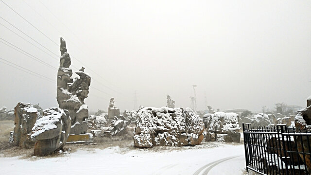 园林石基地冬雪