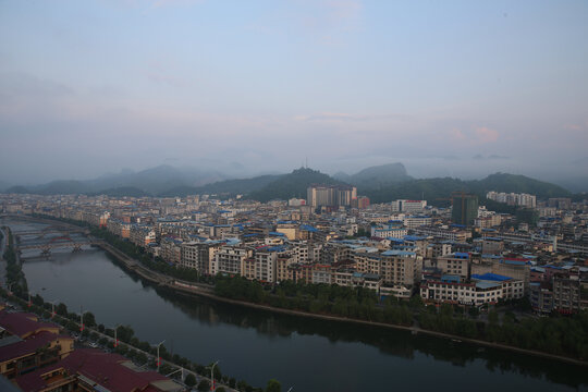 桂林灌阳县城全景