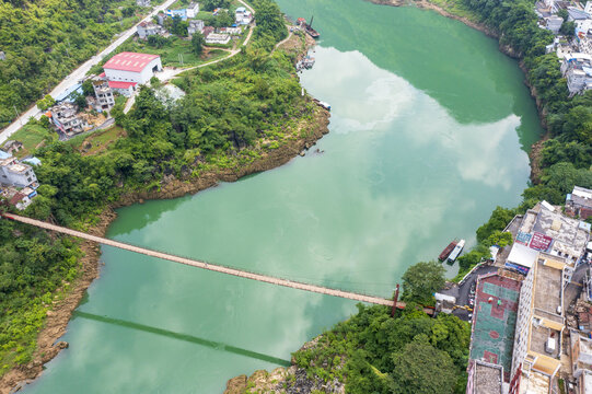 红水河河池都安龙湾吊桥
