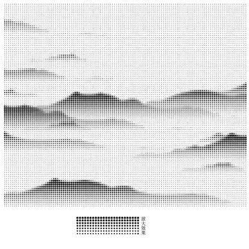 圆点激光镂空山水画