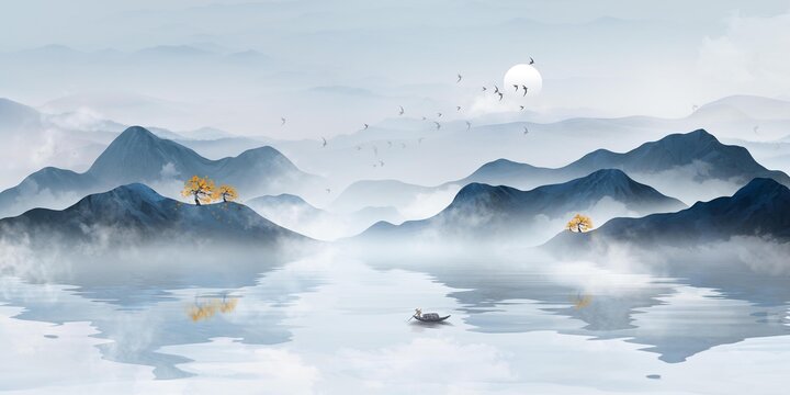 創(chuàng)意抽象山水畫