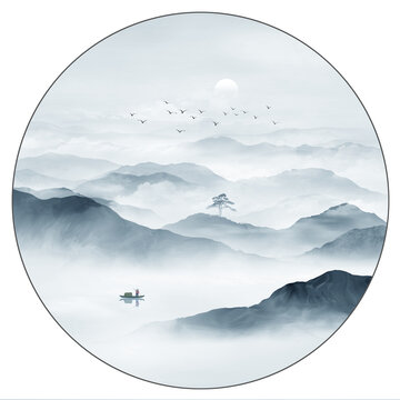 圓形山水畫