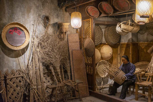 古代竹器店铺