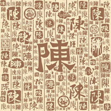 陳字書法文字背景底紋