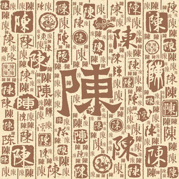 陈字书法文字背景底纹