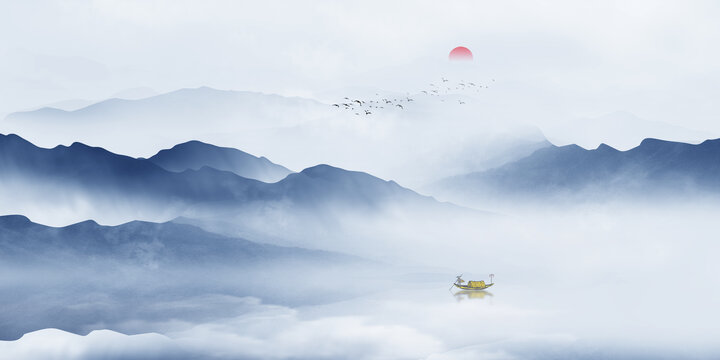 中式水墨山水