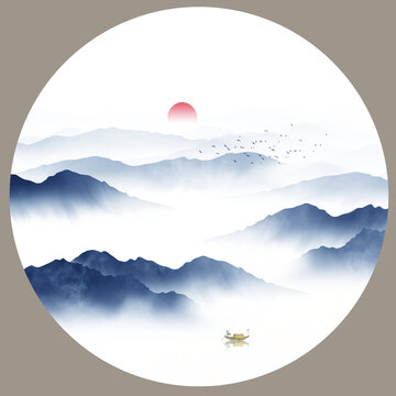 轻奢山水画