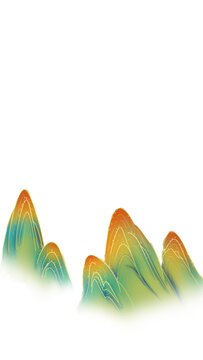 山古風(fēng)元素插畫國潮山脈