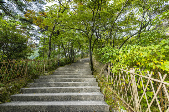 黄山自然风景区的山间通道