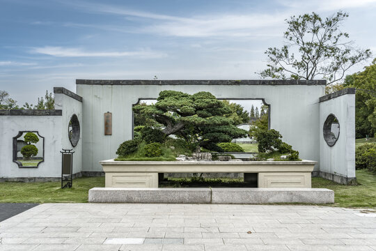 江南园林植物景观街景