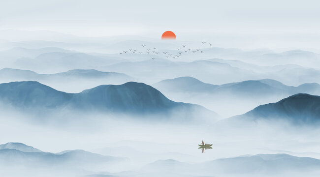 山水裝飾畫