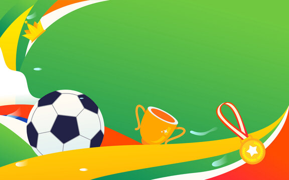 世界杯比赛踢足球体育运动插画