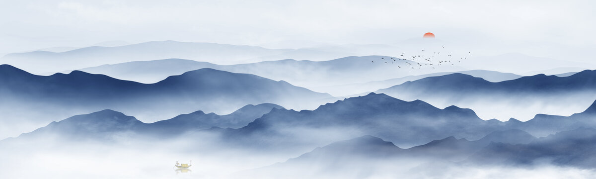 中式水墨山水