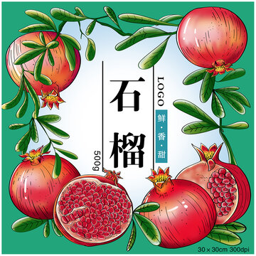 手繪插畫石榴包裝