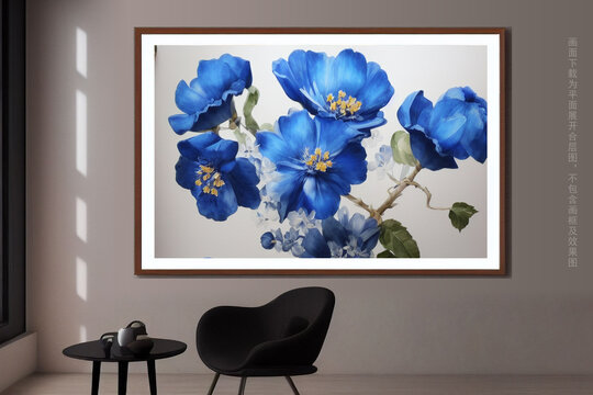 蓝色绚丽花朵