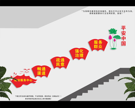 綜治服務(wù)中心樓梯文化墻