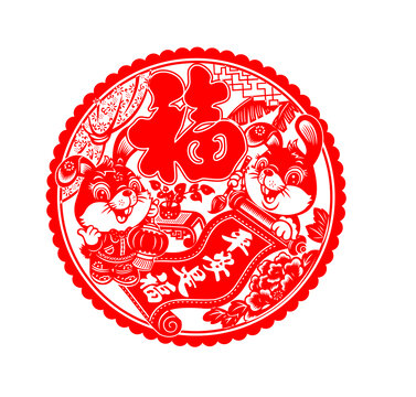 兔年窗花剪紙